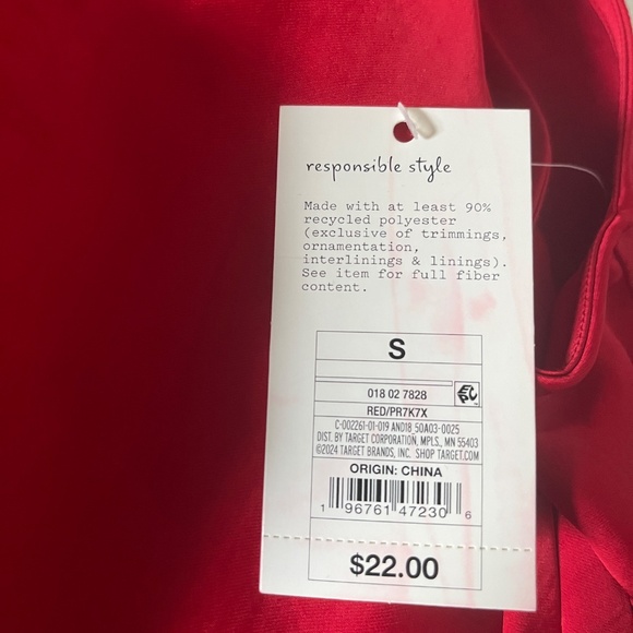 Women's Satin Removable Rosette Halter Top - A New Day Red S Target - Picture 4 of 4